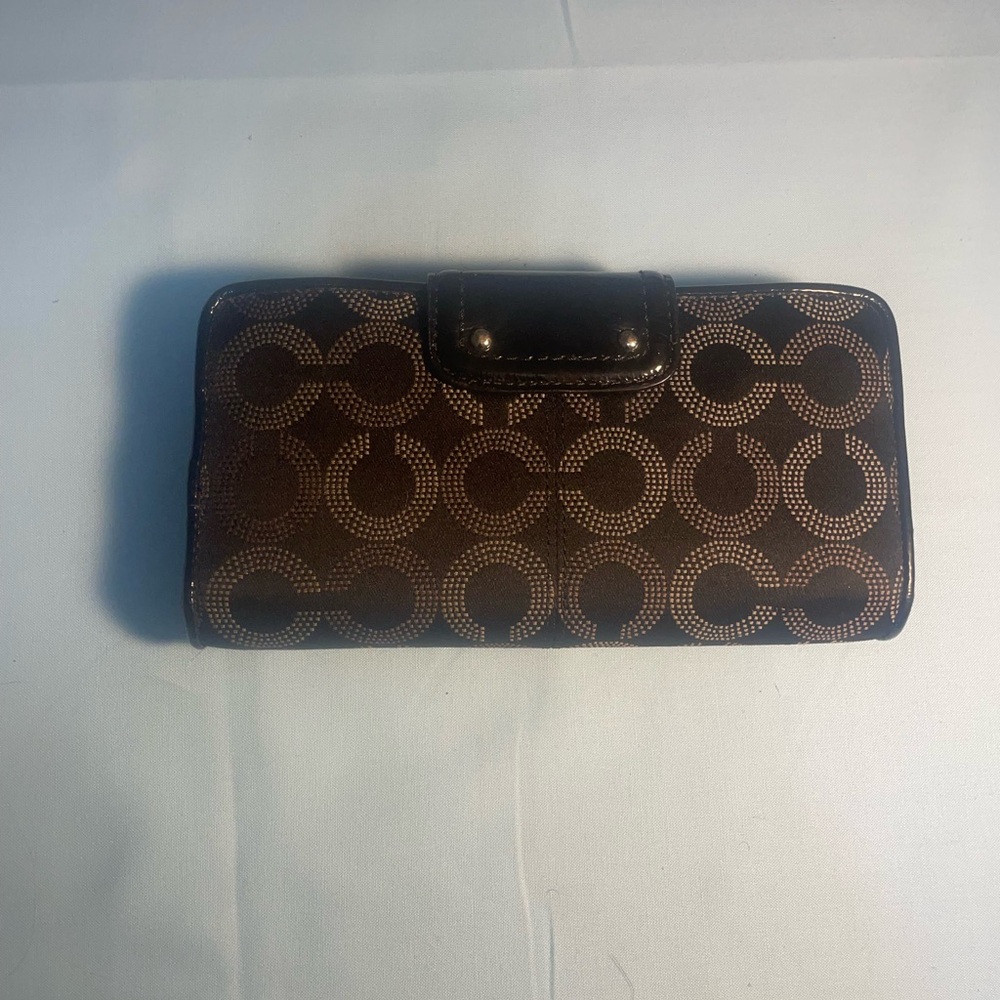 Coach Dark Brown Circle Pattern Wallet - image 2